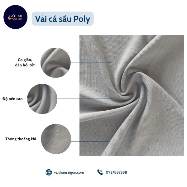 Vải cá sấu Poly