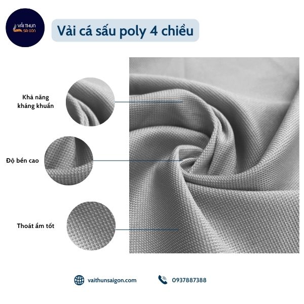 Vải cá sấu poly 4 chiều