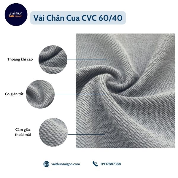 Vải chân cua CVC 60_40